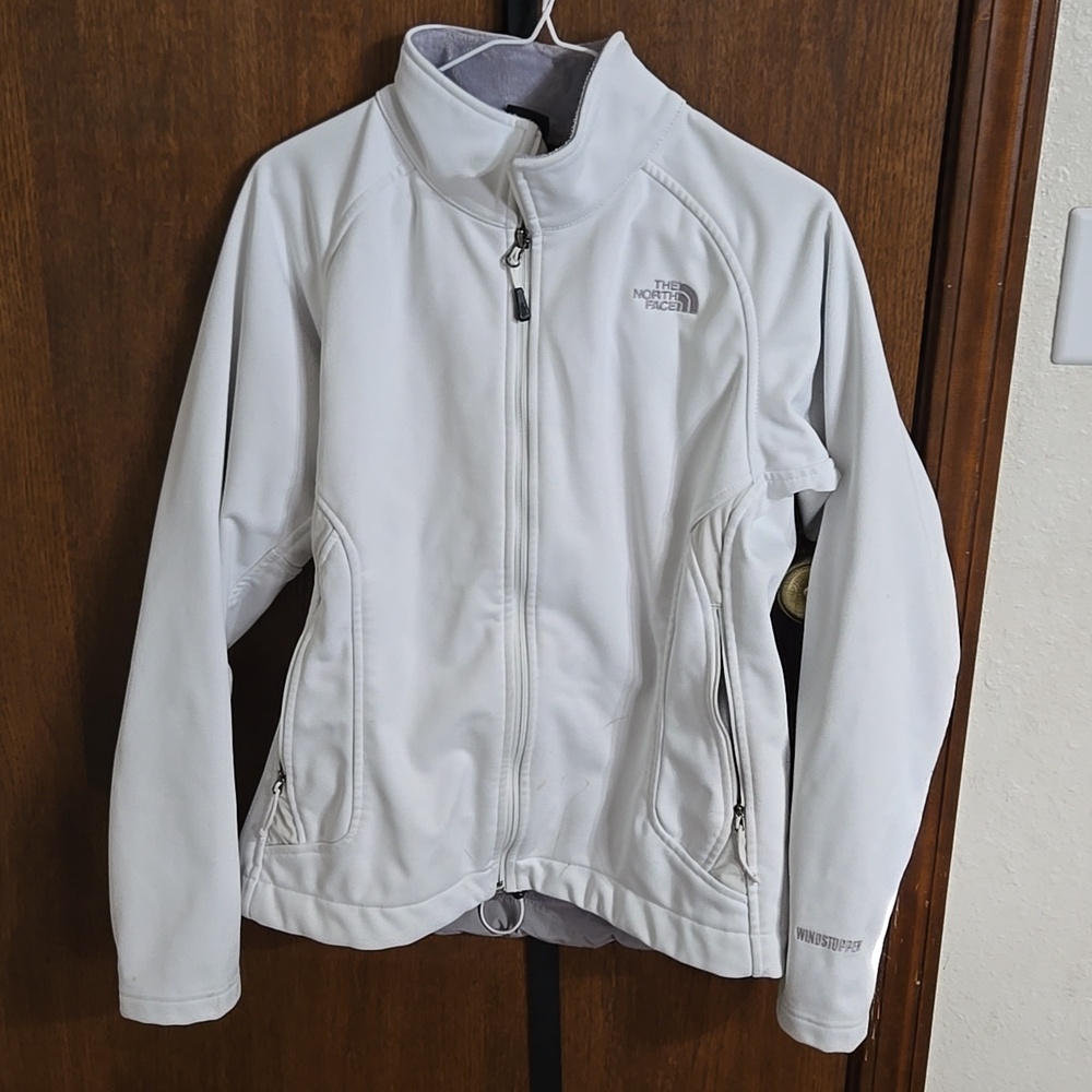The North Face womens large white soft shell jacket